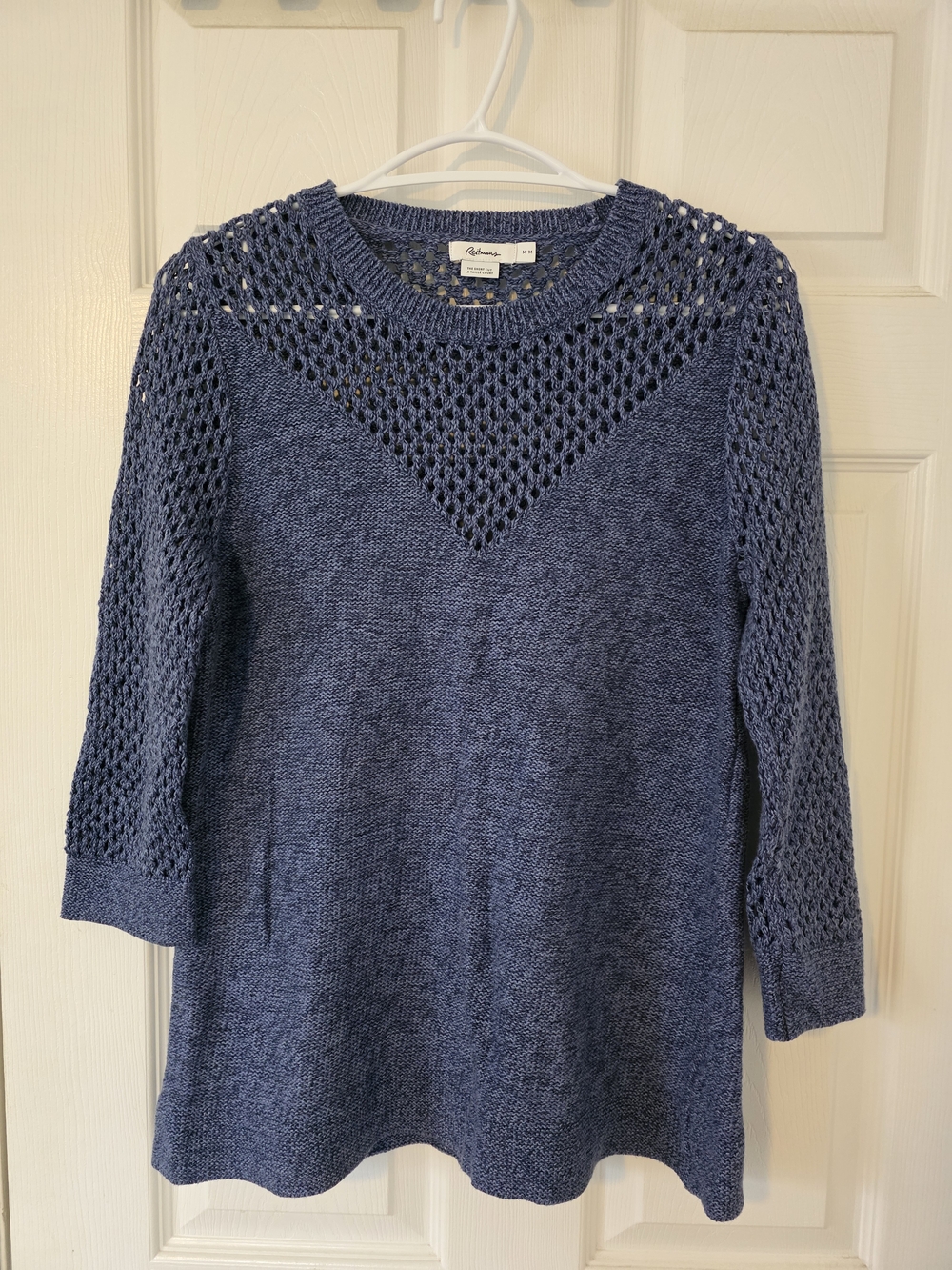 ✨️ LIKE NEW ✨️ Open-Knit Cotton Crew Neck | 3/4 Sleeve | Size Medium